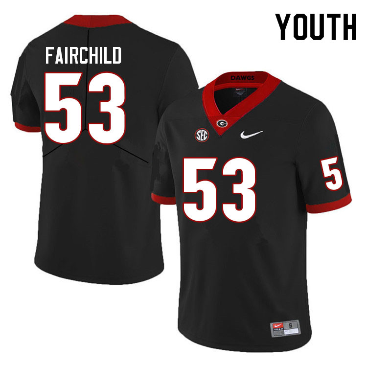 Youth #53 Dylan Fairchild Georgia Bulldogs College Football Jerseys Sale-Black